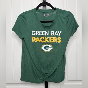 NFL Green Bay Packers Women's Green Tie Front Tee